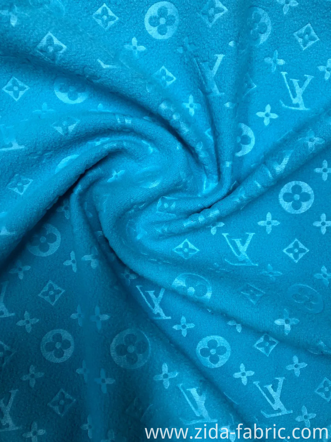 100%Polyester DTY150d/144f Double Side Brush One Side Antipilling Polar Fleece with Embossed